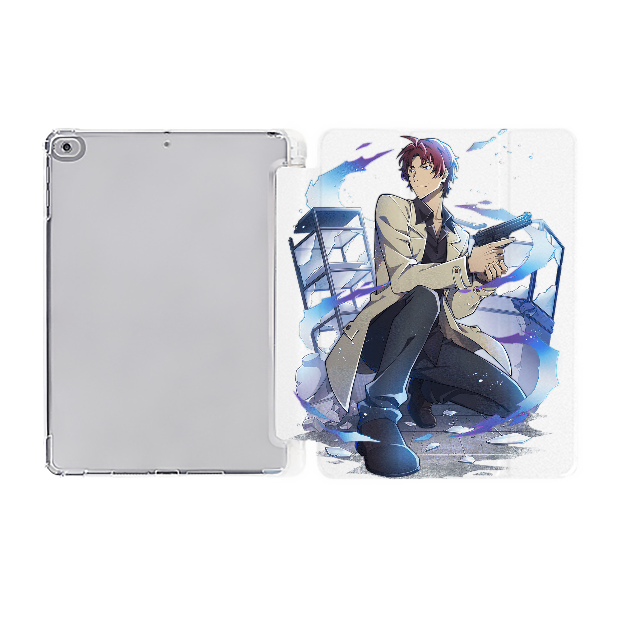 （画像用） 文豪ストレイドッグス Bungo Stray Dogs IPad ケース ペン収納付き 三つ折りスタンド PUレザー×シリコン 対応機種9.5/10.5/10.9インチ
